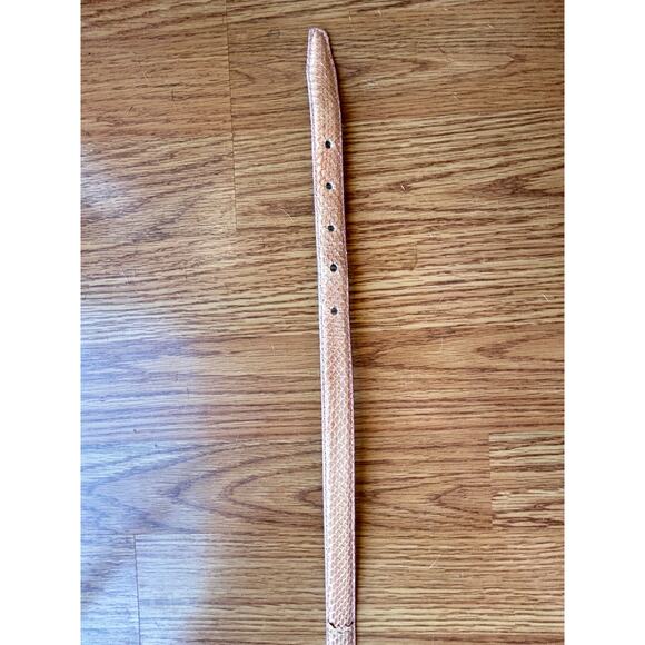 1990s Vintage Pink Snakeskin High Waist Thin Belt Size Small - Picture 4 of 4